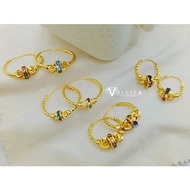 [VJ]Earring "Hoop Crystal" 16mm - 24mm 999.9 Bangkok Gold Plated Loop Earrings (Subang Emas Bangkok 