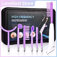 6 in 1 Touch Panel High Frequency Facial Machine For Hair Face Electrotherapy Wand Argon Treatment A