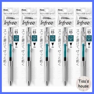 Pentel Gel Ink Ballpoint Pen EnerGel Infree 0.5 Turquoise Blue XBLN75TL-S3 5 Pieces