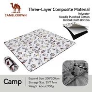 CAMEL CROWN เสื่อปิกนิกตั้งแคมป์กลางแจ้งกว้างพับได้สำหรับตั้งแคมป์เดินป่ากันน้ำผ้าออกซ์ฟอร์ด