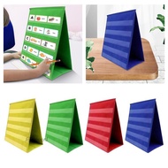 [Fenteer1] Tabletop Pocket Chart, Foldable Tabletop Card Display Stand, Double-Sided Desktop Pocket 