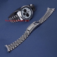 For Orient Neo 70's Solar Panda Solid Screw Link Strap Silver Jubilee Watch Band Oyster Deployment Clasp 22mm