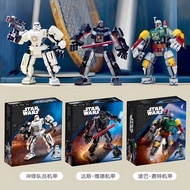 Compatible with Lego Star Wars Mecha 75370 Stormtrooper Boba Fett 75368 Darth Vader Building Blocks 