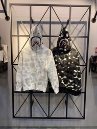 Bape 鯊魚夜光外套 迷彩外套 hoodie