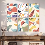 【Set of 6 】Abstract Wall Art / Paint by Numbers / Boho Botanical Wall Decor / Botanical Decoration P