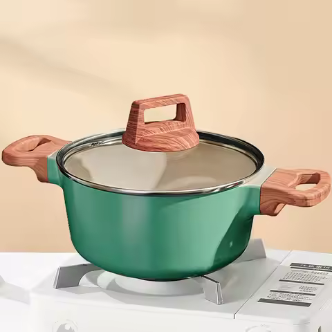 2.6L Ceramic Nonstick Soup Pot Casserole Pot Healthy Pasta Pot With Glass Lid Non Cracking Soup Stew