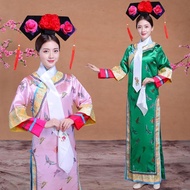 Qing Dynasty Return Pearl Grid Costume - Empress Style Attire for Females