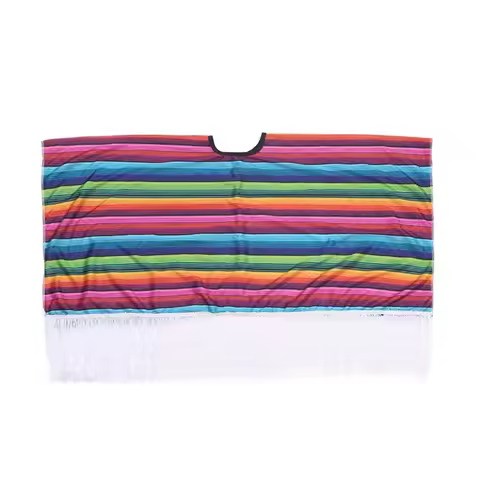 Ethnic Cloak Mexican Costume Halloween Rainbow Stripe Mexican Style Cloak Cape Cosplay Folk Cape Mex