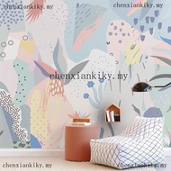 Custom wallpaper mural Nordic graffiti, plant wallpaper, children's room, bedroom, eco-friendly livi