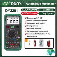 DUOYI มัลติมิเตอร์ DY2201ตัวทดสอบยานยนต์500-10000รอบต่อนาทีเครื่องวัดอุณหภูมิมัลติมิเตอร์ป้องกันการโ