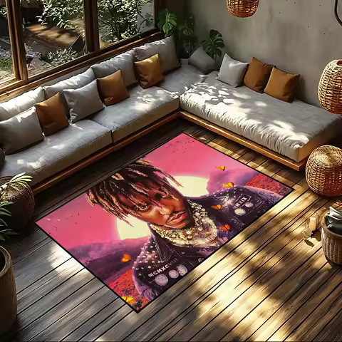 Juice Wrld Fighting Demons Door Mat Welcome Entrance Balcony Bathroom Floor Non-slip Rug Bedroom Car