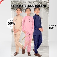 Baju Melayu Budak Lelaki Slimfit Satin Mate - Clothing