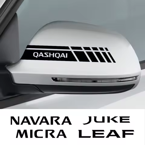 2pcs Car Rearview Mirror Stickers Decals Accessories For Nissan Qashqai Juke Micra Navara Leaf 370Z 