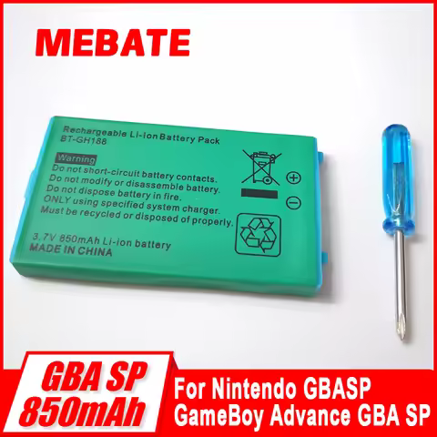 3.7v rechargeable 850mAh lithium battery for Nintendo GBASP GameBoy Advance GBA SP