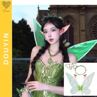 Transparent Fairy Wings, Neon Angel Wings, Goblin Ear Fairy Costume Set, Wand, Fairy Cosplay Accesso