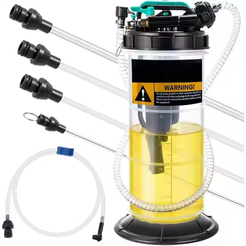 USA Stock 5.3L Pneumatic Manual Oil Extractor Pump 1.4 Gallon Fluid Vacuum Pump for Oil Change with 