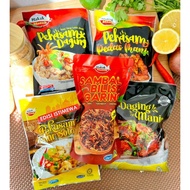 Hakak Maneh pekasam telur sotong | daging segar | ikan loma | sambal bilis garing | sotong kering | 