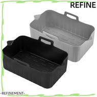 REFINEMENT Air Fryer Basket, Rectangle Reusable Air Fryer Baking Tray, Silicone Rectangle Basket Con