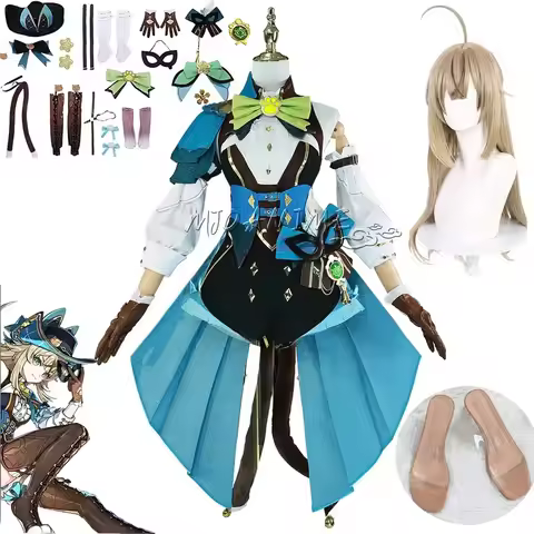High Quality Game Genshin impact Phantom in Boots Kirara Cosplay Dress Wig Anime Halloween Party Su4