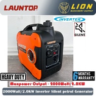 LAUNTOP LT2000IS 2.0KW/2000Watt Gasoline petrol inverter silent Generator - Heavy Duty - 6 Months Lo
