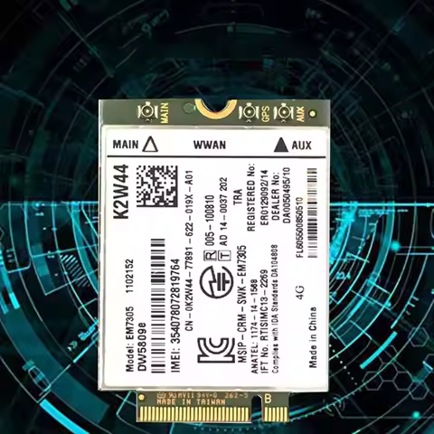 DT59 EM7305 GOBI5000 WiFi Card+Antenna 4G NGFF WWAN for DELL Latitude E7250 E7450 E5250 7214 7350 74