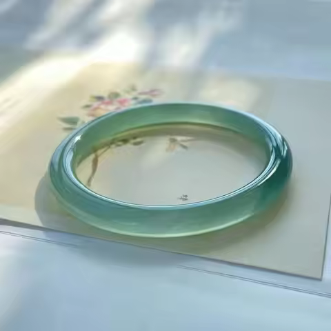 Natural Turquoise Jade Round Bracelet 8MM Women's Agate Jade Energy Bangle Fine Retro Ethnic Style M