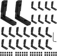 26 Pieces 2020 L-Shape 90 Degree Inner Angle Aluminium Profile Inner Corner Connector Black for 20 x