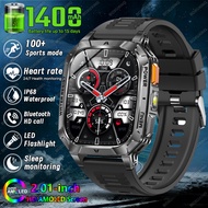 2026 New Military Grade 1400 mAh Battery Smart Watch Men 2.01" AMOLED Screen IP68 Waterproof Sports