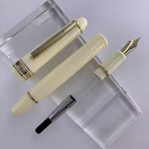 Wingsung 628 Fountain Pens Lvory Black Silver/Gold Resin Design Rotary Absorber Ink Writing Statione