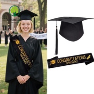 ZILUOLAN Bachelor Cap, Black Matte  Graduation Cap, Bachelor Degree Elastic Strap Polyester Graduati