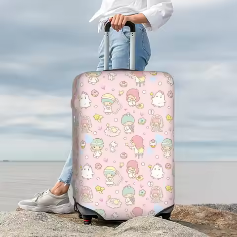 Little Twin Stars Cartoon Luggage Cover Protector Fashion Kiki Lala Travel Suitcase Covers for 18-32