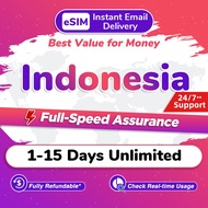 Indonesia eSIM Pro 1-15Days Daily 800MB-3GB Unlimited 5G/4G Data | High Indonesia Travel Data SIM Ca