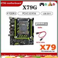 X79G Motherboard+ Cable+Bezel LGA2011 4XDDR3 RECC Slot M.2 NVME PCI-E X16 6XUSB2.0 SATA3.0 Server Ga