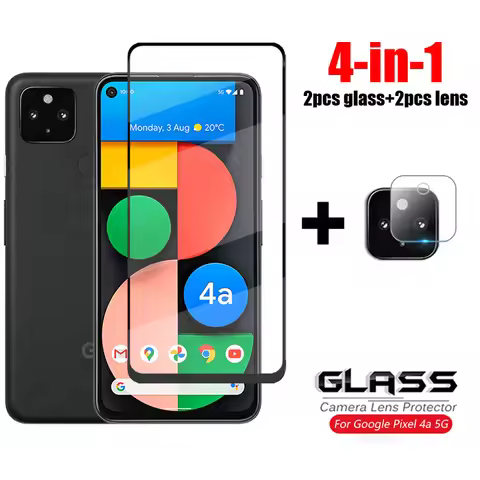 4-in-1 For Glass Google Pixel 4A 5G Full Cover Tempered Glass For Google Pixel 4 5 6 7 8 A XL Camera