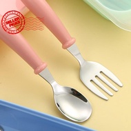 304 Stainless Steel Children's Spoon Fork Baby Tableware Baby Fork Handle And Spoon Mother A2h4