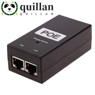 QUILLAN POE Power Injector, 24V/48V 0.5A 100Mbps POE Power Supply, POE Device Desktop Compatible Out
