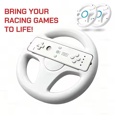 1PC Steering Racing Wheel for Nintendo Wii Remote Controller Kart Racing Games Black White Racing Wh