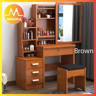 MIZONA Modern Vanity Dressing Table Bedroom Makeup Table Economical Storage Cabinet Integrated Dressing Table With Padded Chair