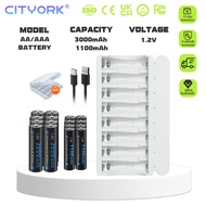 CITYORK 8 Slot Battery Charger Fast Charging 1.2v AA AAA Rechargeable Battery 3000mAh