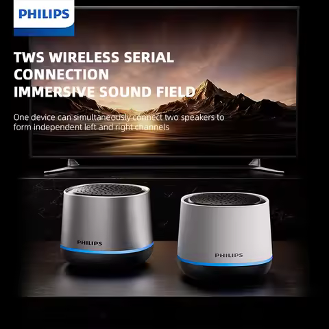 Philips TAS1009 Portable Desktop Wireless Speaker BT5.3 Powerful Sound 1200MAh Battery Life RGB Subw