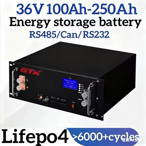 GTK 36V Battery Pack 100Ah 120Ah 150Ah 180Ah 200Ah 250Ah Lifepo4 Batterie with CAN RS485 for 3KW 7KW