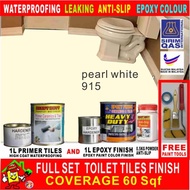 FULL SET Epoxy Floor Coating [FREE Painting Tool Set] 1L - 915 Pearl White • Package A