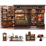 CUTEBEE Book Nook Kit, DIY Miniature House Coffee Shop Dollhouse