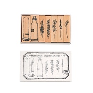 Journamm 7-8 Pcslot Floral and Plant Wood Rubber Stamps Set Scrapbooking Deco Supplies DIY Junk Journal Planner Craft Stamp