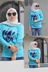 Six Diary Kaos Wanita Atasan Wanita Kaos Lengan Panjang Wanita Six Diary Motif Blumint