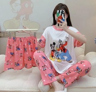 cotton 3in1 Terno pajama set for women/ Round Neck sleepwear/ Korean nightwear/women loungewear #DR2