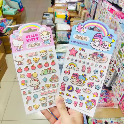 Genuine Sanrio Hello Kitty Stickers Little Twin Stars Cartoon Craft Art Handbook Scrapbook Decoratio