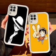 White Casing for Samsung A04E A22 A06 A07 A04 A05 F04 J2 M04 J7 Prime A12 Pro 5G S104 Anime Luffy