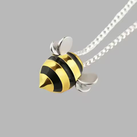 Vintage 925 Sterling Silver Honeybee Necklaces For Women Luxury Designer Elegant Jewelry Money 925 J