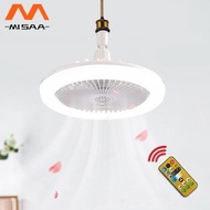 Ceiling Fans With Remote Control And Light 30W LED Lamp Fan Smart Silent Ceiling Fan For Bedroom E27 Converter Base Ceiling Fan
